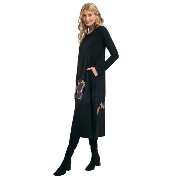 Alembika Amethyst Black Mixed Print Cocoon Midi Dress Size 0 | US Size 4-6 NWT - Picture 12 of 13